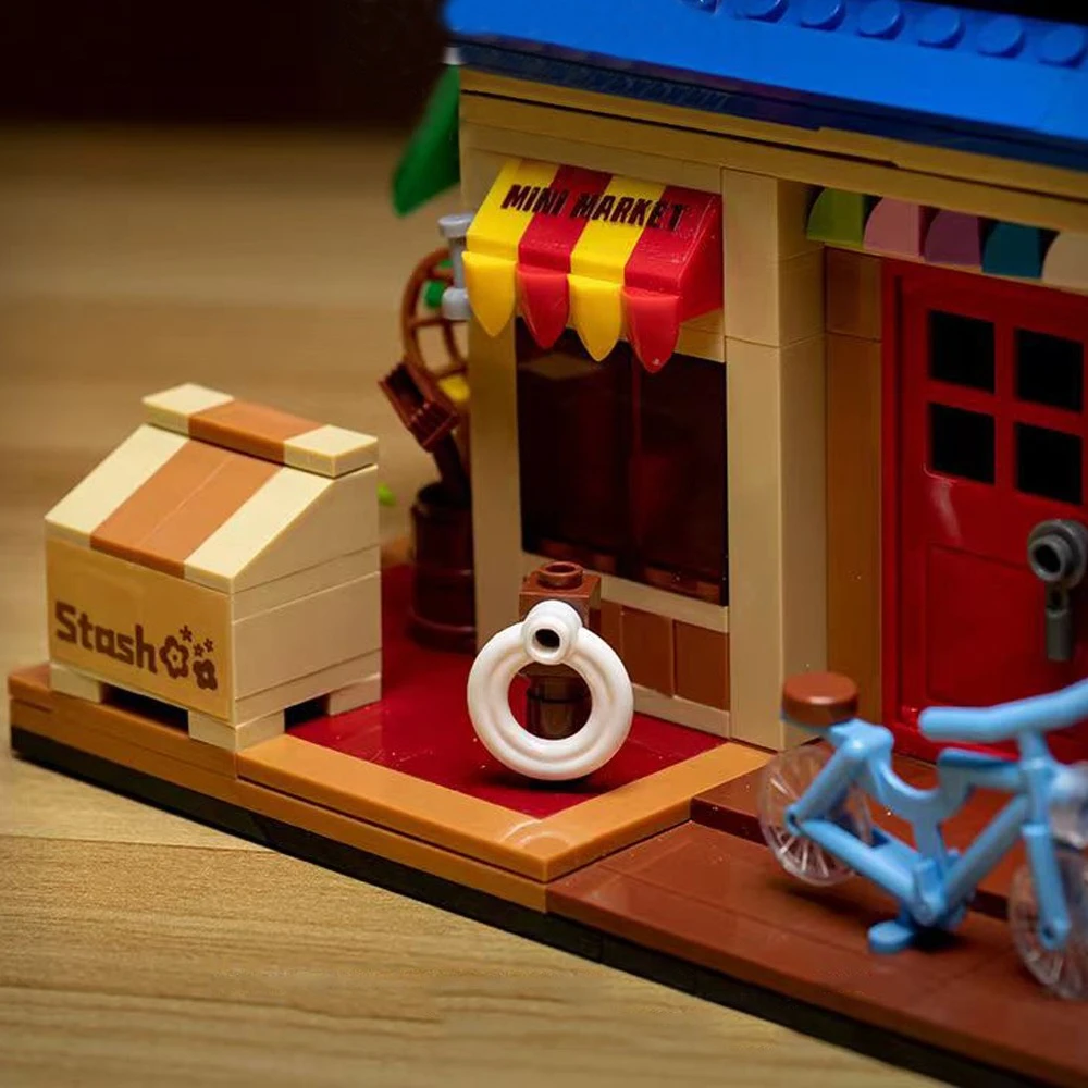 MOC Animals Forest Society House Nooked Shop Cabin Building Blocks Set Store Hut Toys Gifts For Chidlren Birthday Special Gifts