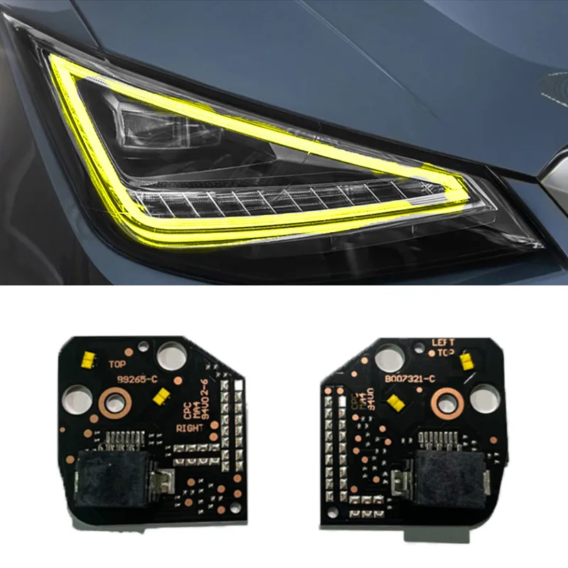 Yellow For Seat Leon MK3 5F Cupra 5F0941475 5F0941476 DRL LED daytime running lights board module 2013-2016 Red Blue Amber White