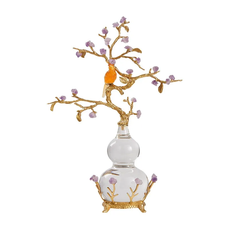 

Decorative light luxury amethyst gourd ornament high sense living room TV cabinet lucky handicraft housewarming gift