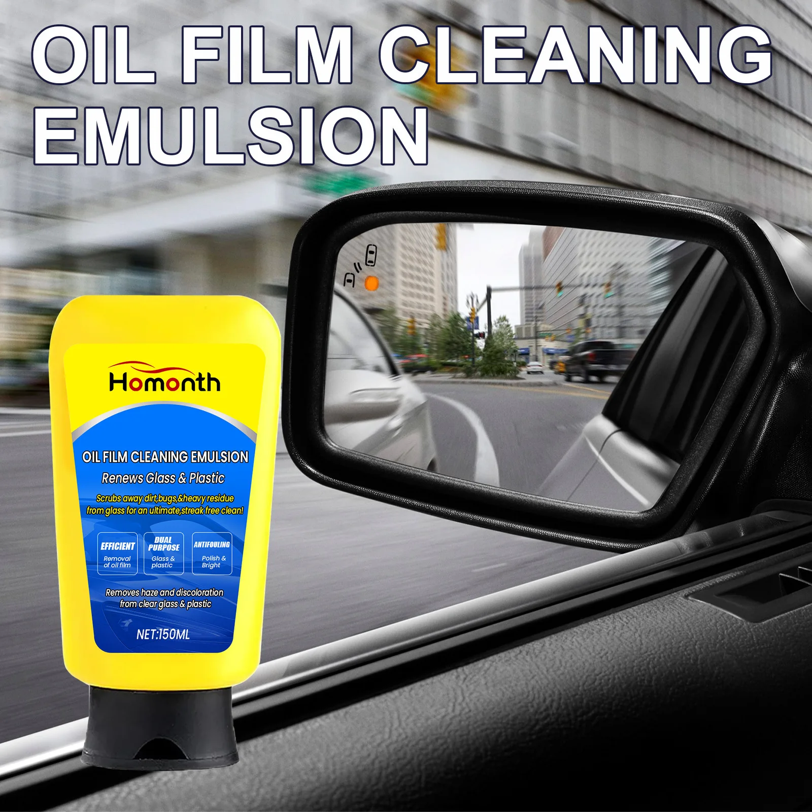 Stop Night Driving Glare Car Glass Oil Film Remover Paste Fix Windshield Haze Blurry Vision Eliminate Wiper Chatter Coating