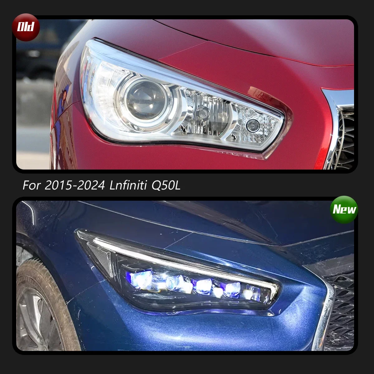 

TYPY New LED Car Headlights For Lnfiniti Q50L Headlight 2015-2024 Signals Auto Accessories Daytime Running Lights