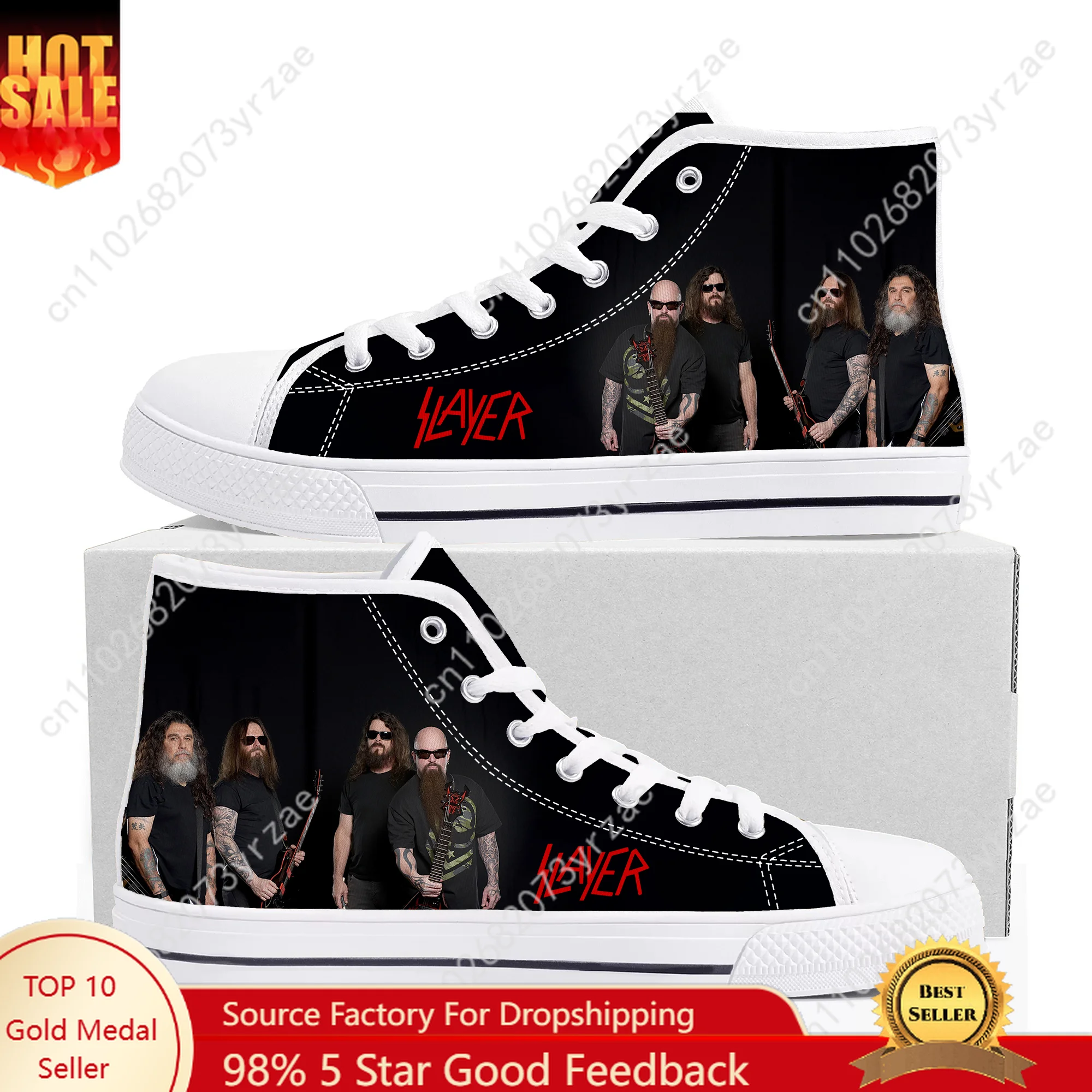 

Slayer High Top High Quality Sneakers Mens Womens Teenager Canvas Sneaker Casual Couple Shoes Fashion Patterns Customized Shoes