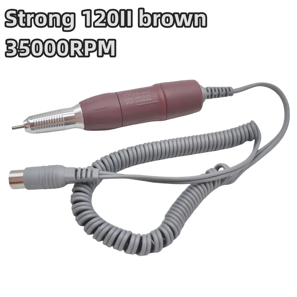 STRONG 210 35000RPM Micromotor Polishing Nail Drill Pen Grinding  Machine Milling Cutters Pedicure Handpiece 2.35mm Strong 120II