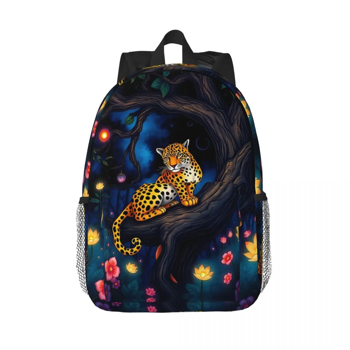 Cute Leopard In The Branches Backpack Daypack Large Capacity Boys Girls BookBag Shoulder Bags for Men Women Kids School Bag
