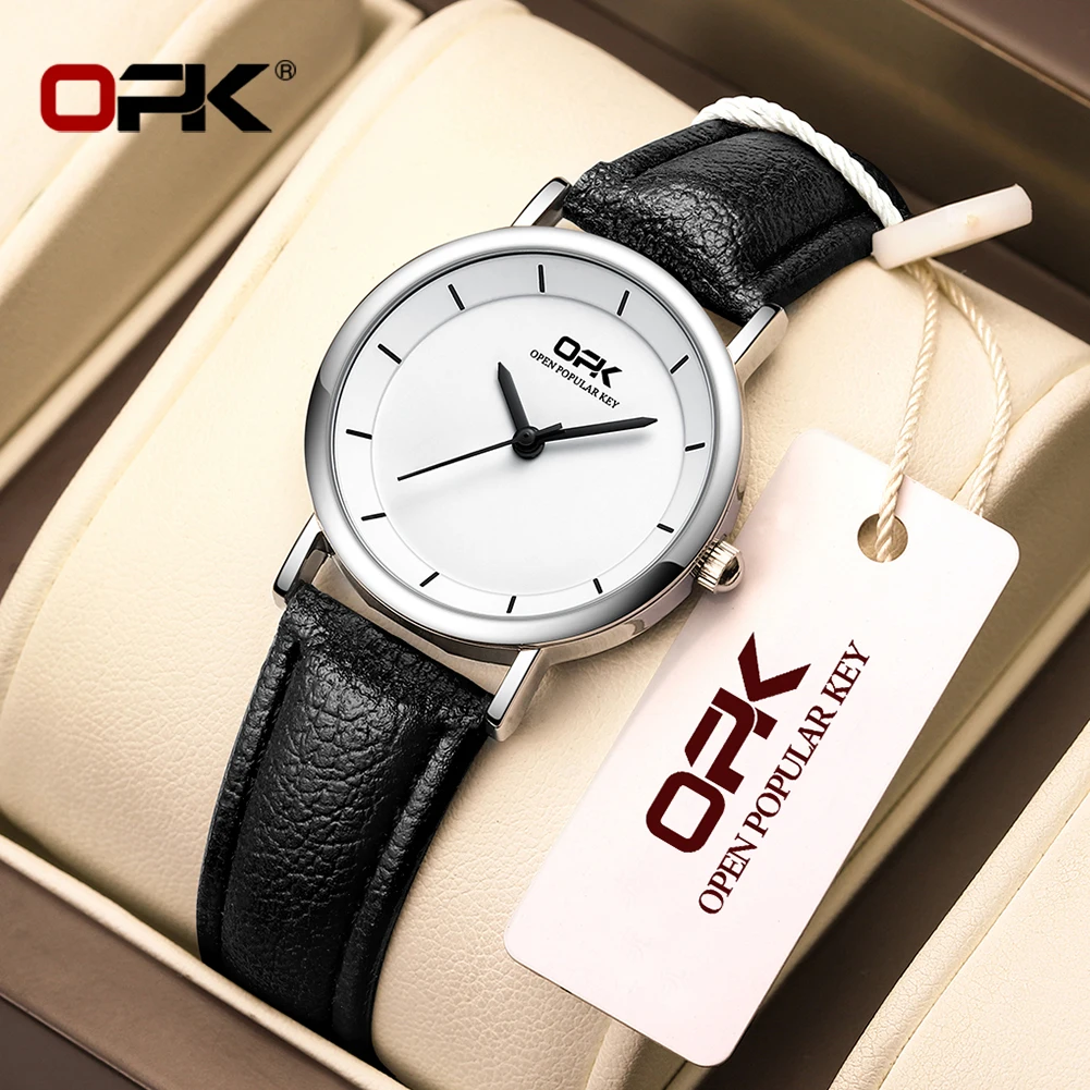 OPK brand simple three-pin waterproof ladies quartz watch 8122