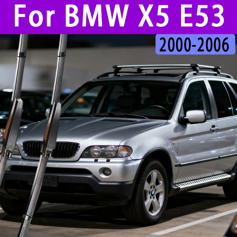 

For BMW X5 E53 2000-2006 2002 2003 2005 Car Wiper U-type Soft Rubber Boneless Wiper HD Quiet Durable Automotive Wiper 24"+22"