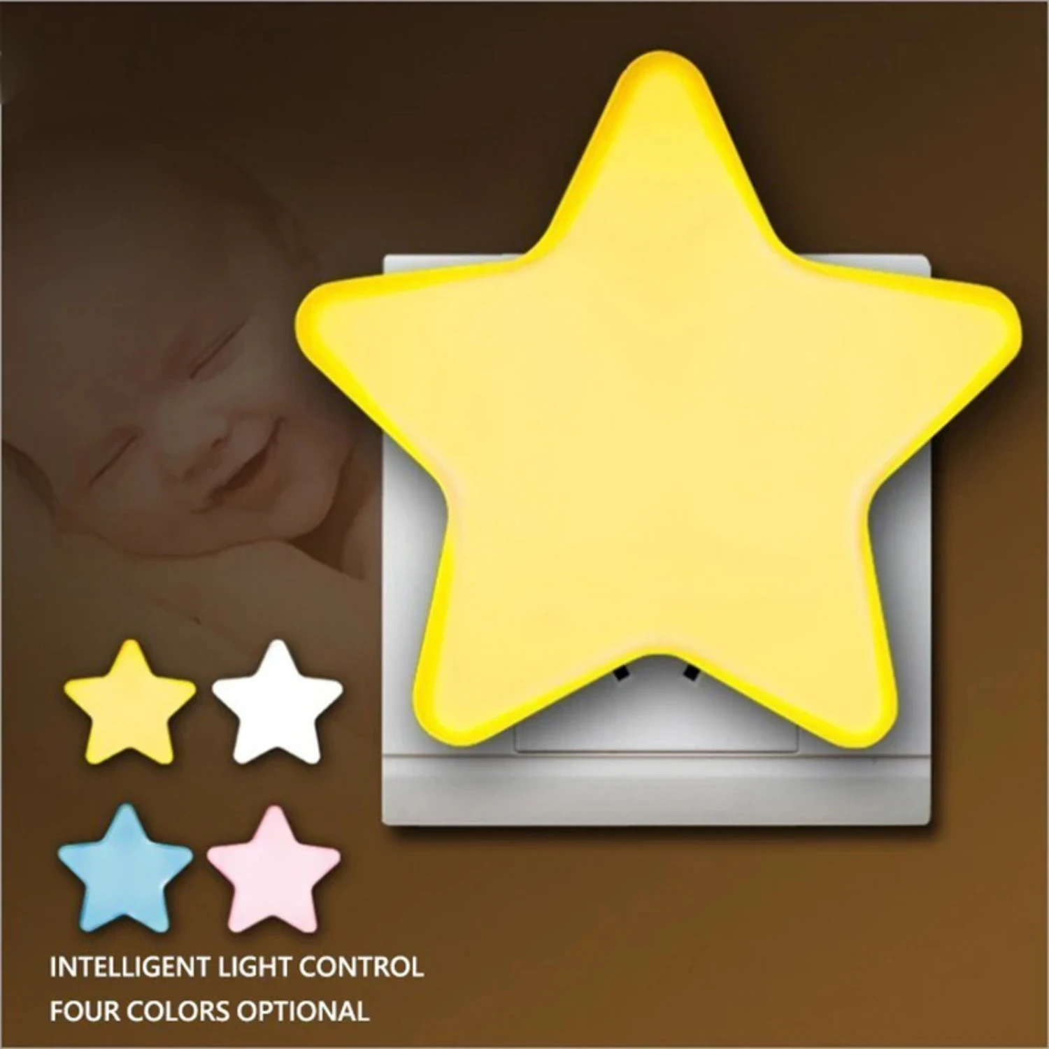 European Plug LED Night Lights - Sensory Star Lamp for Bedroom, Living Room, Baby Room, and Corridor - Create Romantic Atmospher