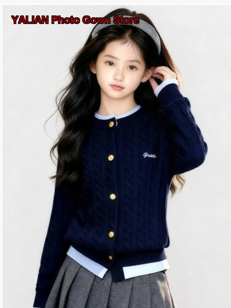 Girls College Style Blouse Geometric Patchwork Design French Chic Fashionable Spring Autumn 2026