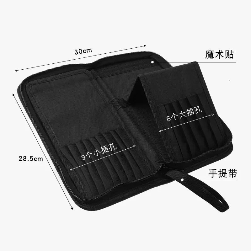 15 Slots Folding Cosmetic Brush Case with Zipper Women Cosmetic Brushes Storage Bag Female Travel Makeup Tools Holder Organizer