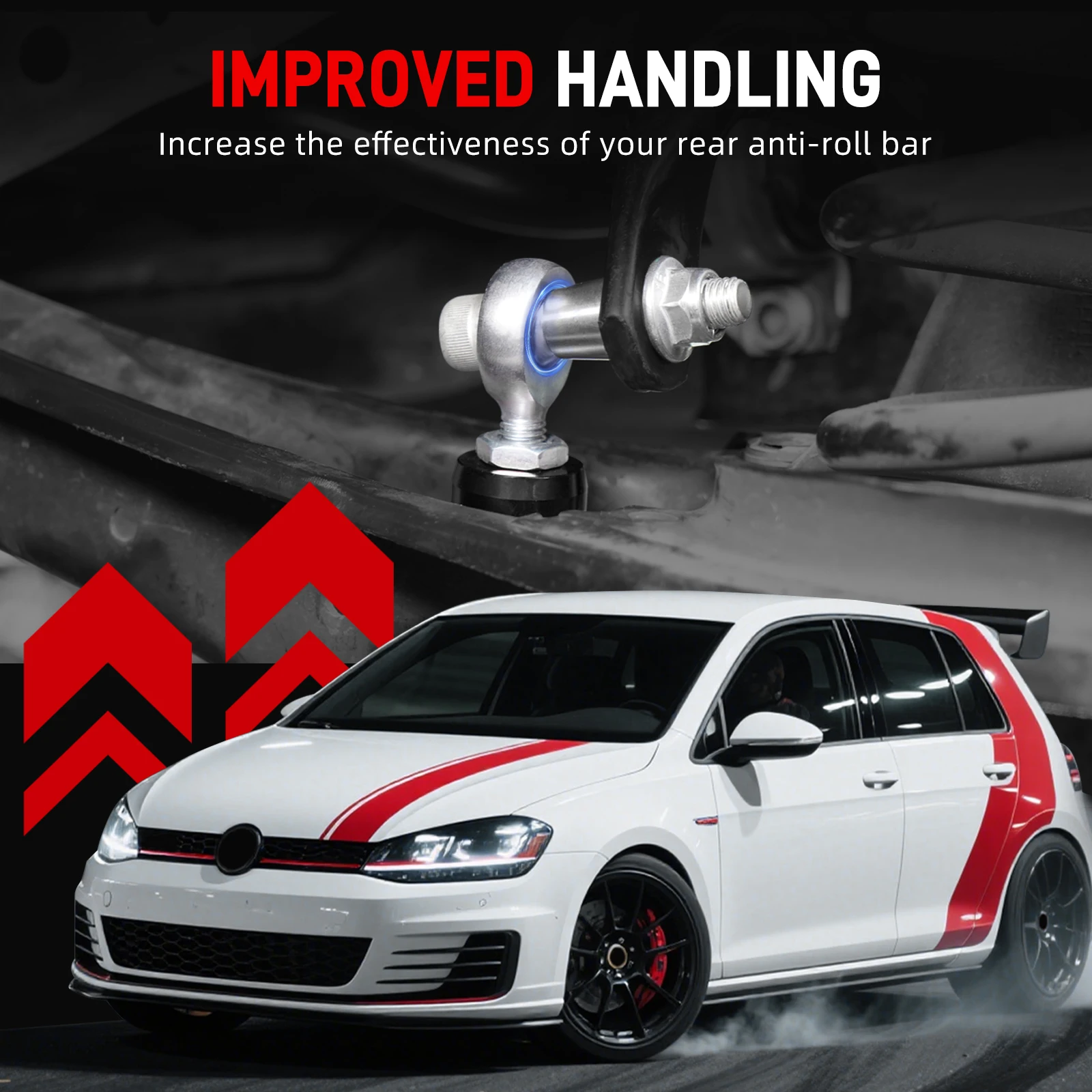 وصلات نهاية قضيب التأثير الخلفي القابل للتعديل من الألومنيوم لسيارة Audi A3 S3 RS3 TT TTRS Q2 Q3، لسيارة VW للجولف MK7 MK7.5 MK8، لـ Cupra Leon