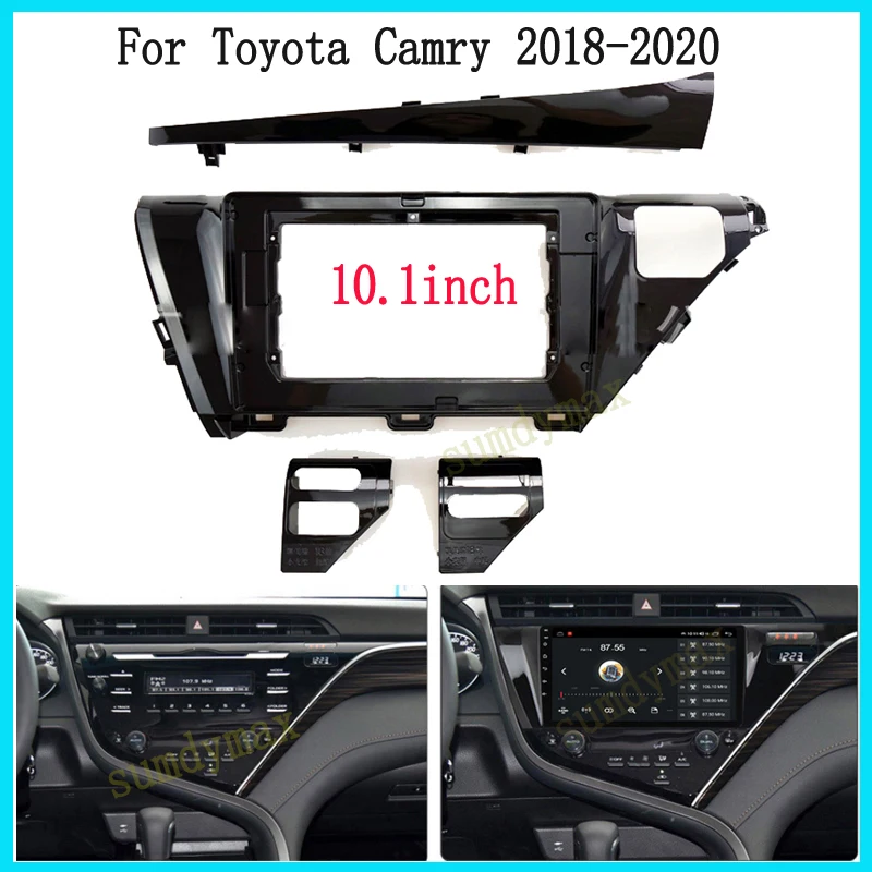 

10.1inch Universal 2 Din car Radio Fascia For Toyota camry 2018 2019 2020 2021 Stereo Panel Dash Mounting Frame Trim Kit Face