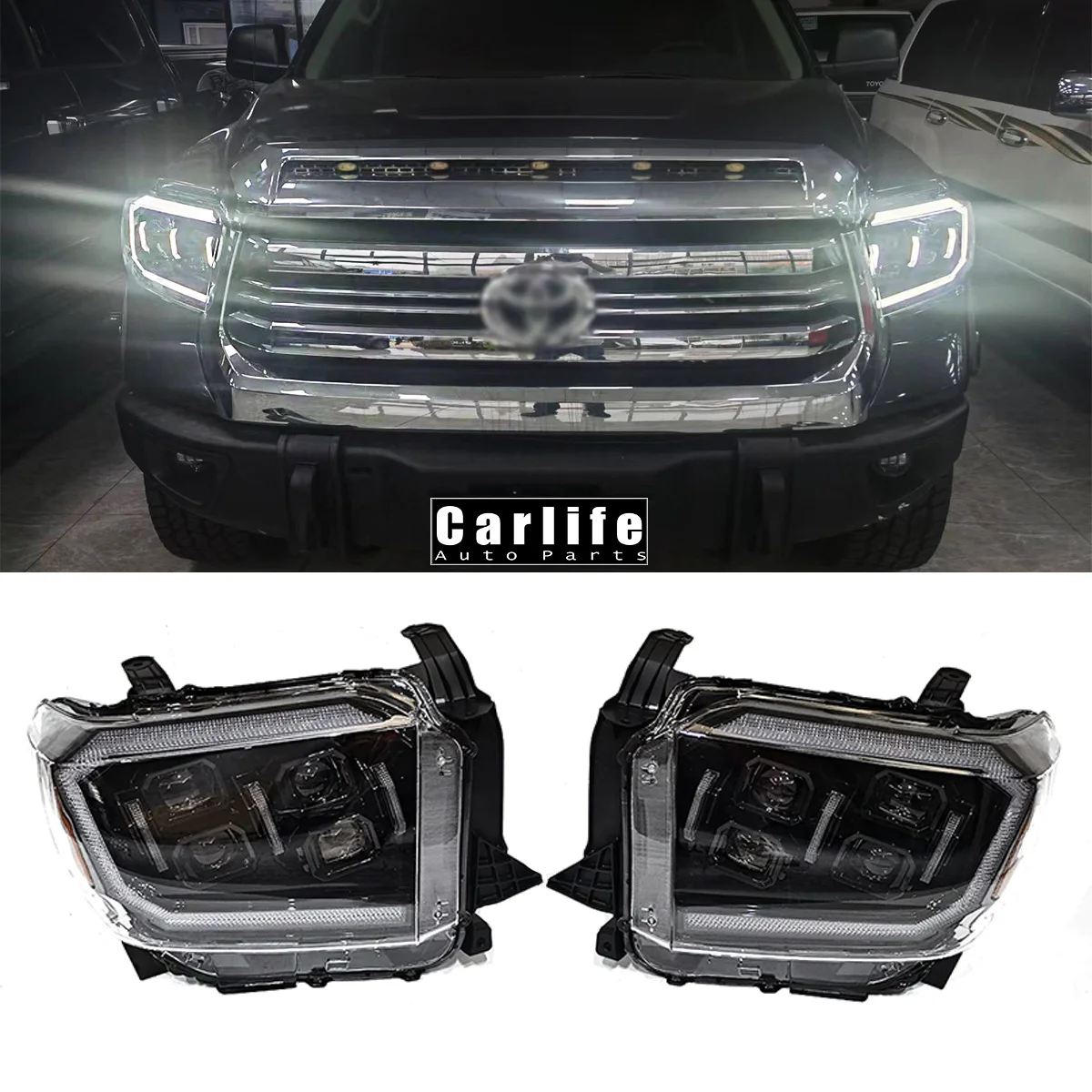 

Automotive parts accessories 4 LENS LED front lamp headlight for Toyota Tundra 2014-2020 front lamp headlight.