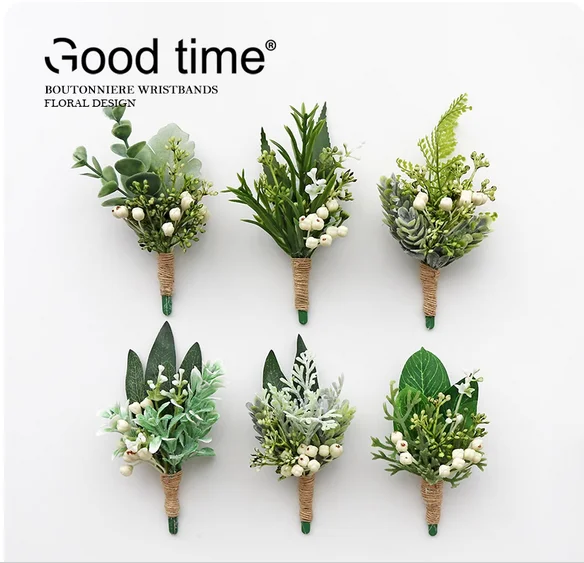 Outdoor European wedding green plant forest brooch flower bridesmaid hand flower wrist flower wedding celebration photography pr