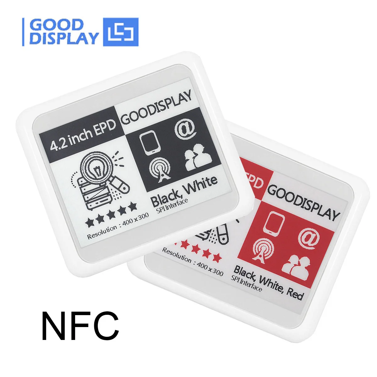 New 4.2 Inch NFC E-Paper ESL Tag Passive Battery-Free Electronic Shelf Label Wireless E-Ink Display Android App Update