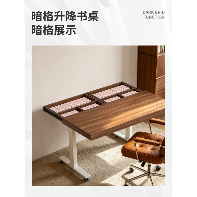 Hidden compartment desk Smart electric lift computer desk Standing workbench Desk Hidden furniture Anti-theft storage