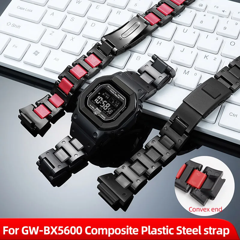 16mm Convex Interface Plastic steel strap for G-SHOCK Casio GW-BX5600 ‌Resin-Metal Composite bracelet Replacement Accessories