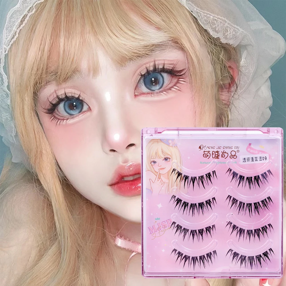 Manga Lashes Natural Look Fałszywe rzęsy Cosplay Fałszywe rzęsy Anime Lashes Mink Wispy Fluffy Spiky 3D Volume Eyelashes Pack