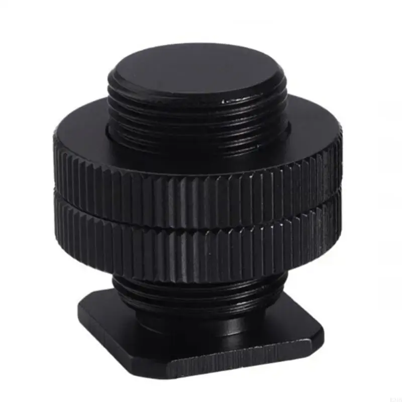 

R9JB 5/8 to 1/4inch Screw Double Cold Shoe Tripod Mount Screw to Flash Mic Hot Shoe Adapter for DSLR Camera Photography