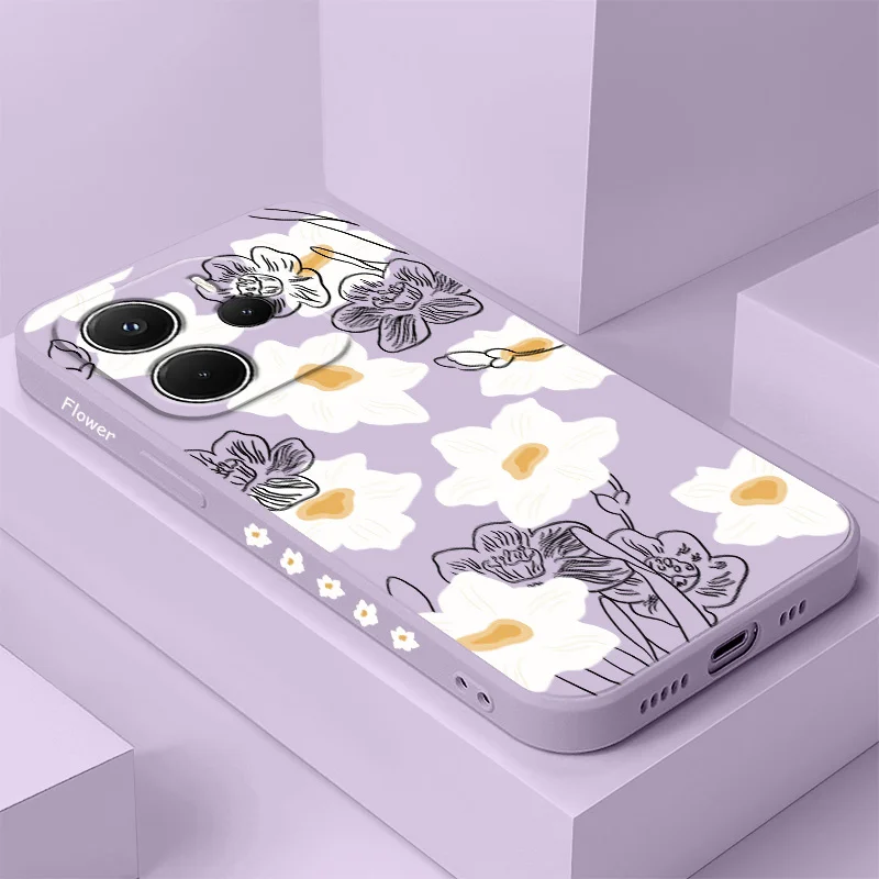 

Moonlight Floret Phone Case For Xiaomi Redmi Note 14 13 12 12S 11 11S 10 10S 9 9S 14C Pro Plus 4G 5G Liquid Silicone Cover