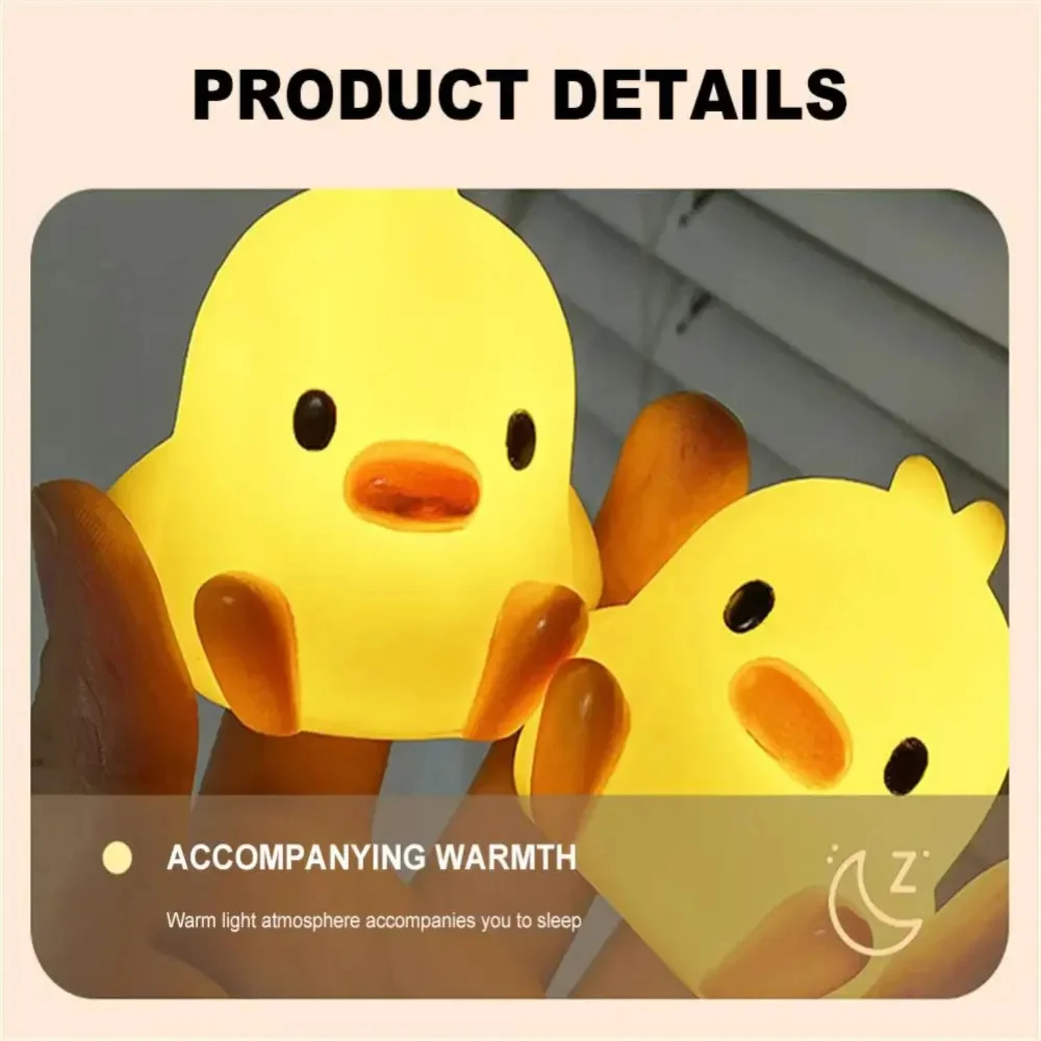 New Duck Night Light Bedroom Decoration Cute Cartoon Animal Night Light Christmas Gifts   Room Bedside Sleeping Lamp