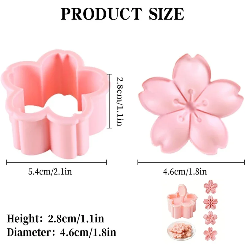 Cherry Blossom Cookie Cutter Fondant Stamp Floral Biscuit  DIY Baking Tool Pink Sakura Flower Cake Decoration Pastry Mold