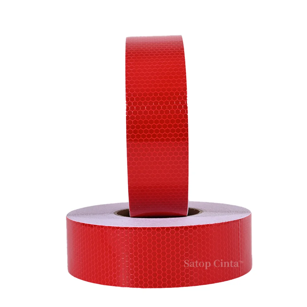 

5cm*50m Red Reflective Adhesive Tape Waterproof Warning High Reflection Car Sticker Safety Caution Reflector Film For Motorcycle