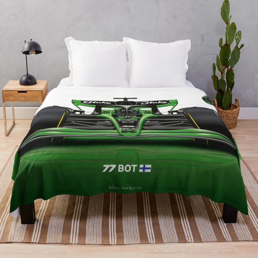 Valtteri Bottas 2024 Formula 1 Alfa Romeo Racing Car Throw Blanket blankets ands Travel Blankets