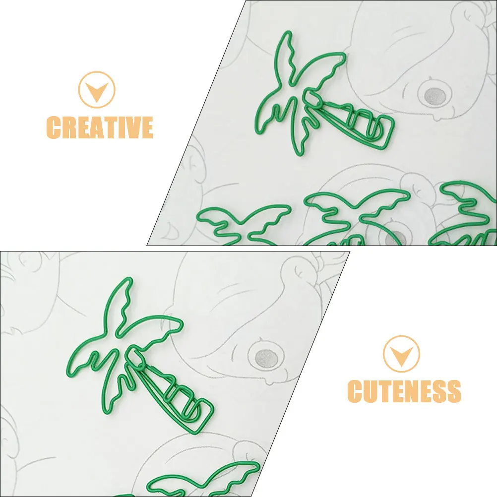 20 pçs clipes de papel palmeira bonito forma de árvore marcadores de metal para material escolar de escritório clipes planejador bonito clipe de papel