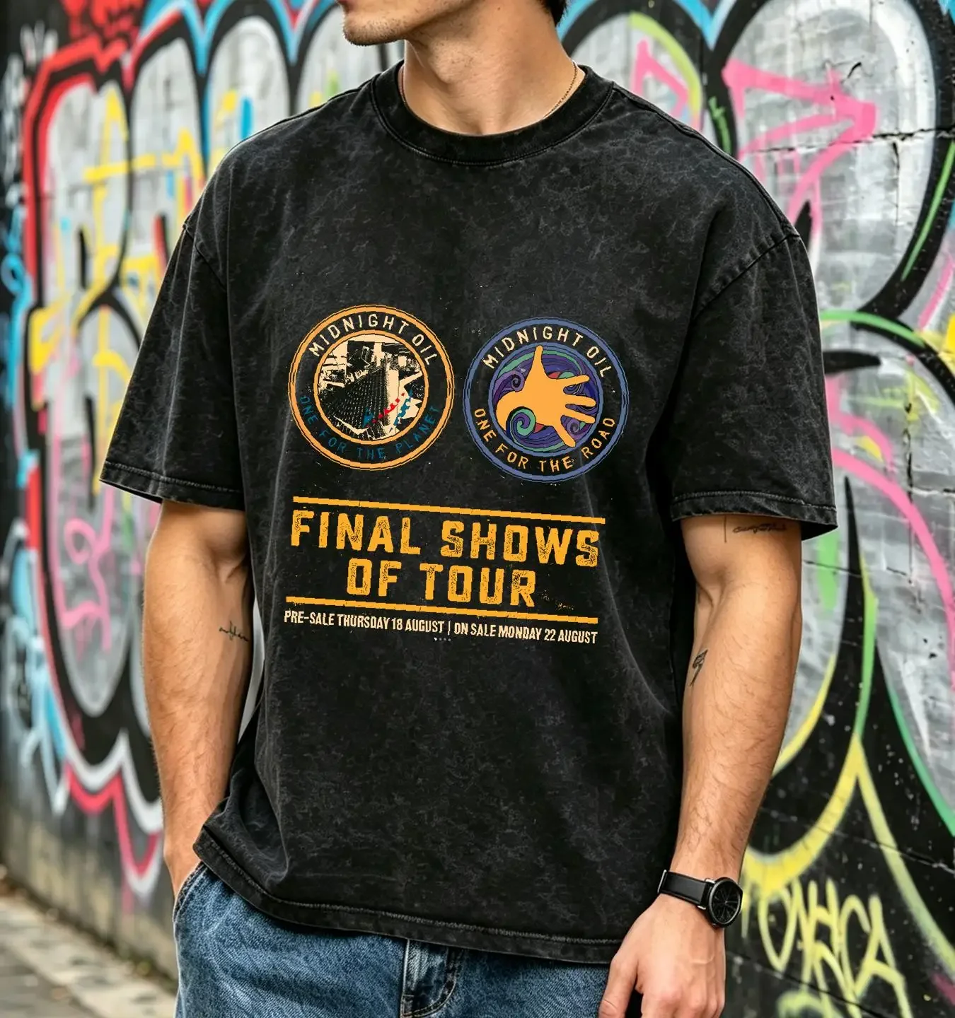 washed T Shirt Midnight Oil FINAL SHOWS OF TOUR 2022 Band For Fan S to 5XL long or short sleeves vintage Washed Soft