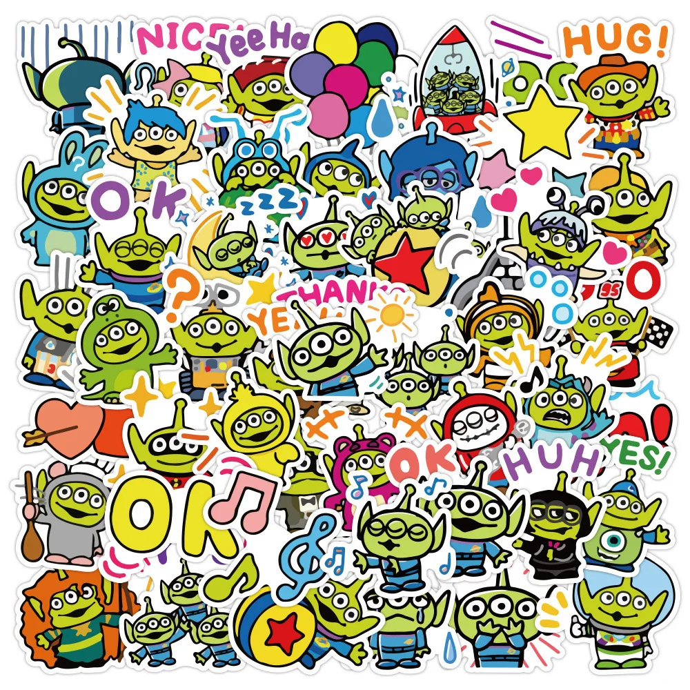 10/30/50pcs Disney Cartoon Toy Story Alien Graffiti Stickers Decals for Kids Toy DIY Diary Car Scrapbook Phone Cute Sticker Gift