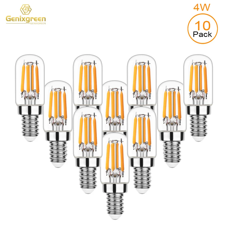 Retro Led Filament Bulb 2W 4W T20 Tubular Mini Night Light Refrigerator Radio E12 E14 Replacement Bulb No Flicker Dimmable Lamps