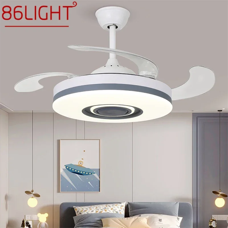 

86LIGHT Modern Stealth Fan Light LED Living room Restaurant Bedroom Children's room Ceiling Fan Light Remote Electric Fan Light