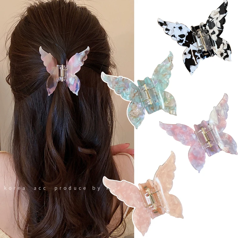 Fashion Butterfly Hair Claw Clip Sweet Acetate Hair Clip Hairpin Barrettes Trendy Hair Accessories Women Hair Clamps Bath Crab