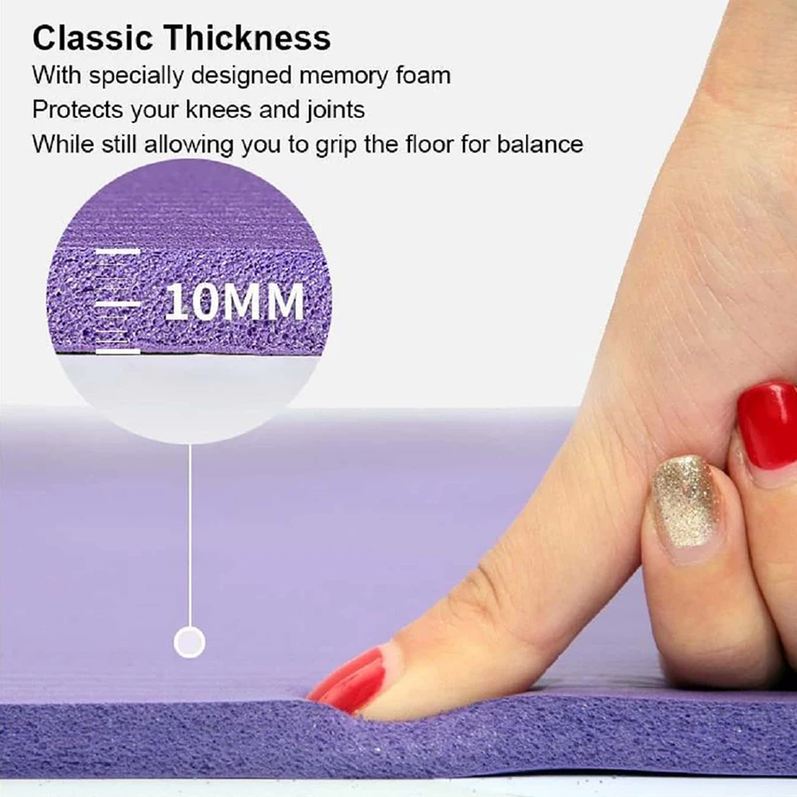 قبضة NBR حصيرة يوجا مانعة للإنزلاق ، مادة صديقة للماء ، بطانة فائقة الكثافة للدعم والاستقرار ، اليوغا ، اليوغا ، البيلاتس ، صالة الألعاب الرياضية ، أي لياقة بدنية ، عيد الميلاد عالي الأداء #3