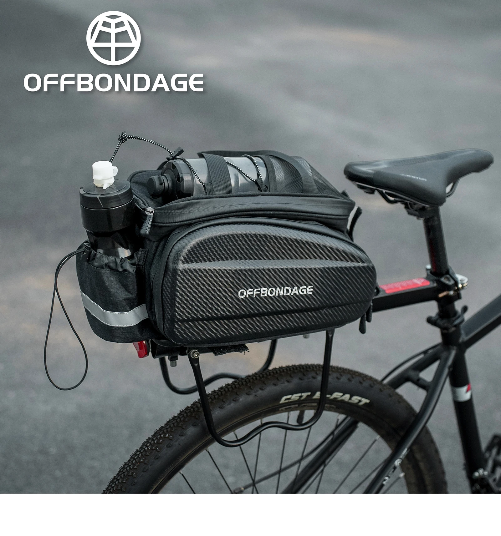 OFFBONDAGE 20L Fahrrad-Hecktasche, Fahrradsatteltasche, MTB-Gepäckträgertasche, Fahrrad-Reisetasche, Fahrradkorb, Fahrradzubehör – Detail 4