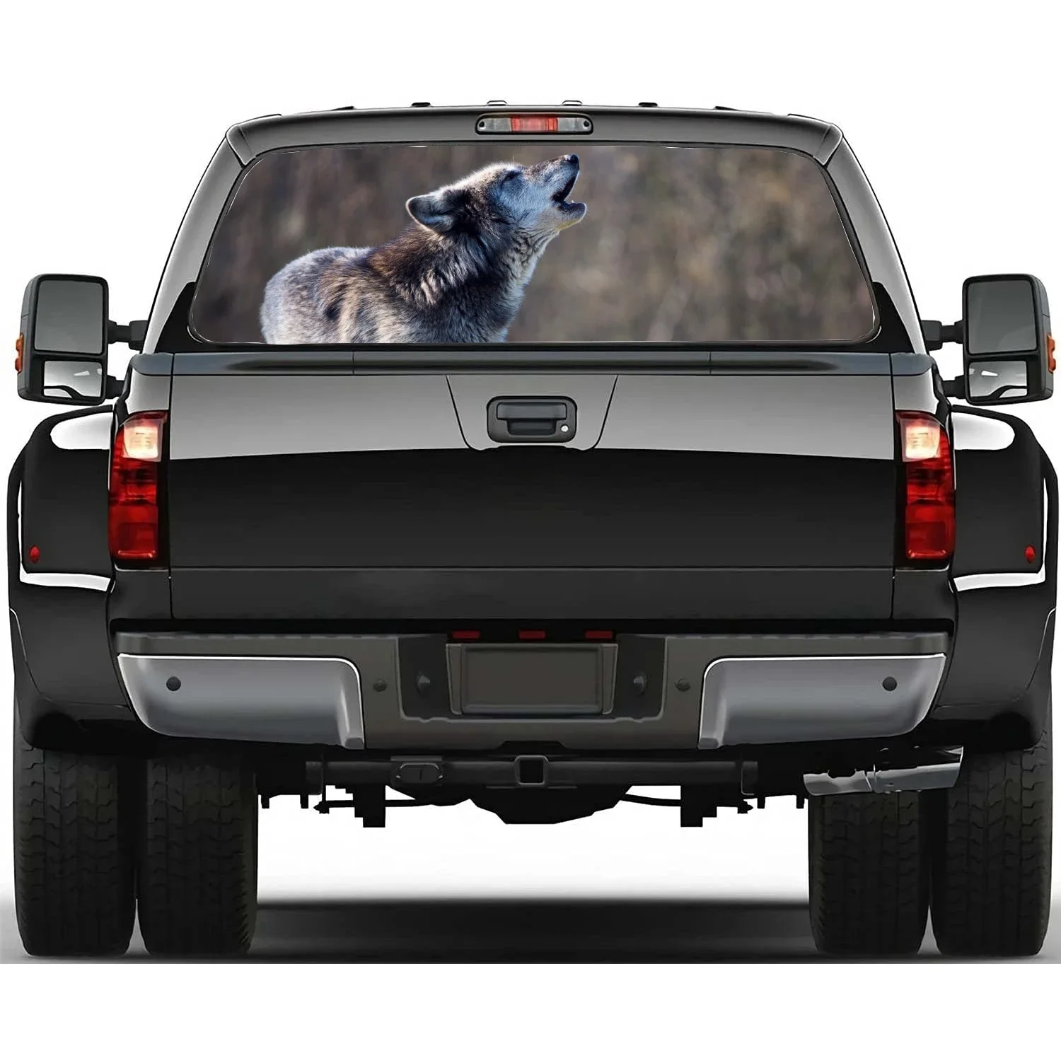 

Автомобильные аксессуары Roaring Wolf, наклейка на заднее стекло, прозрачная перфорированная наклейка на окно грузовика, Виниловая наклейка, украшение