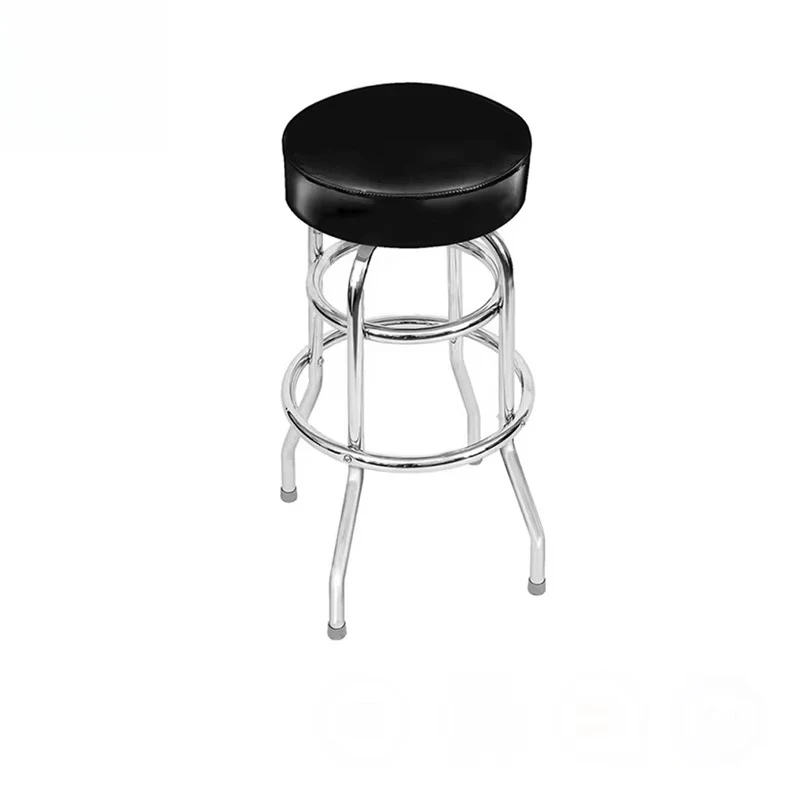 Modern Retro Chrome Swivel Metal Bar Stool Comfortable Leather Seating for Living Room Kitchen Dining Hotel Restaurant Furniture