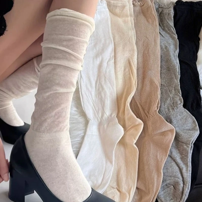 

Thigh High Stockings Women Girls Black White JK Long Socks Lolita Summer Leggings Sweet Ballet Hosiery Thin Loose Costumes
