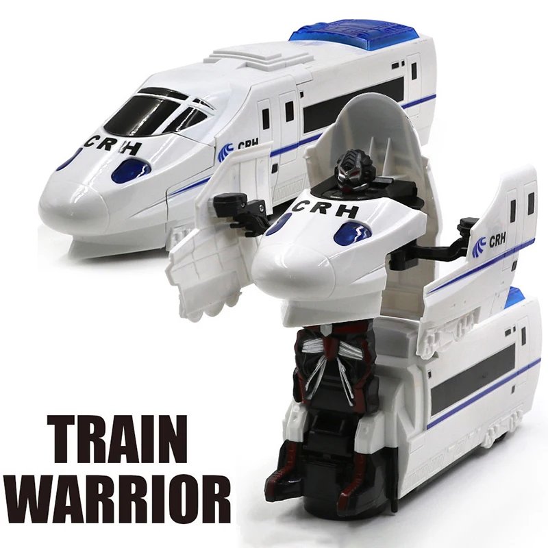 Simulation Railway Train Car Model Toy Electric Automatic Change Form Light City Vehicle Building Festival Gift Toys For Child