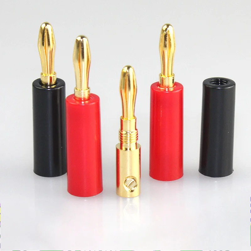 10/40/200PCS 4mm Gold Plated Banana Connector Banana Plug for Audio Video Speaker Adapter