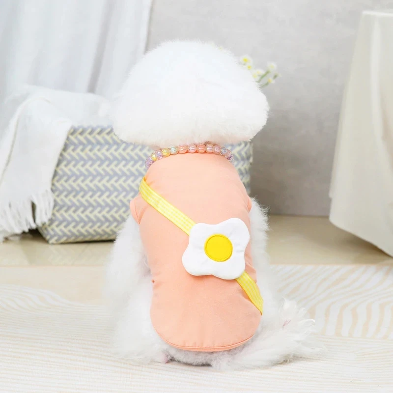 Cute fried egg dog spring summer clothes designer clothes for dogs and cats vest poached egg bag puppy summer dog clothes