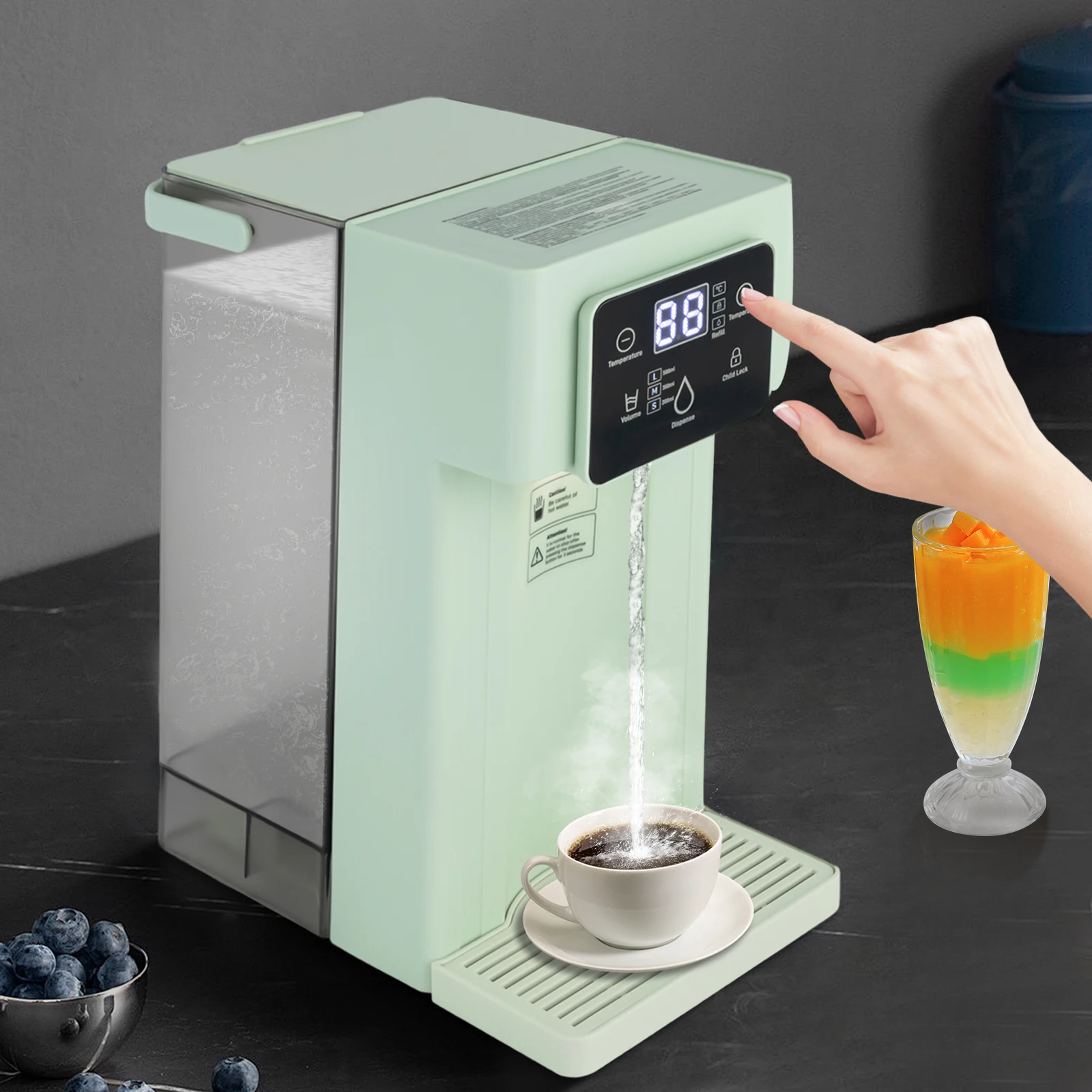 

3L/0.79gal Green Instant Hot Water Dispenser, Water Dispenser, Desktop Water Dispenser Suitable for Office, Living Room, Kitchen