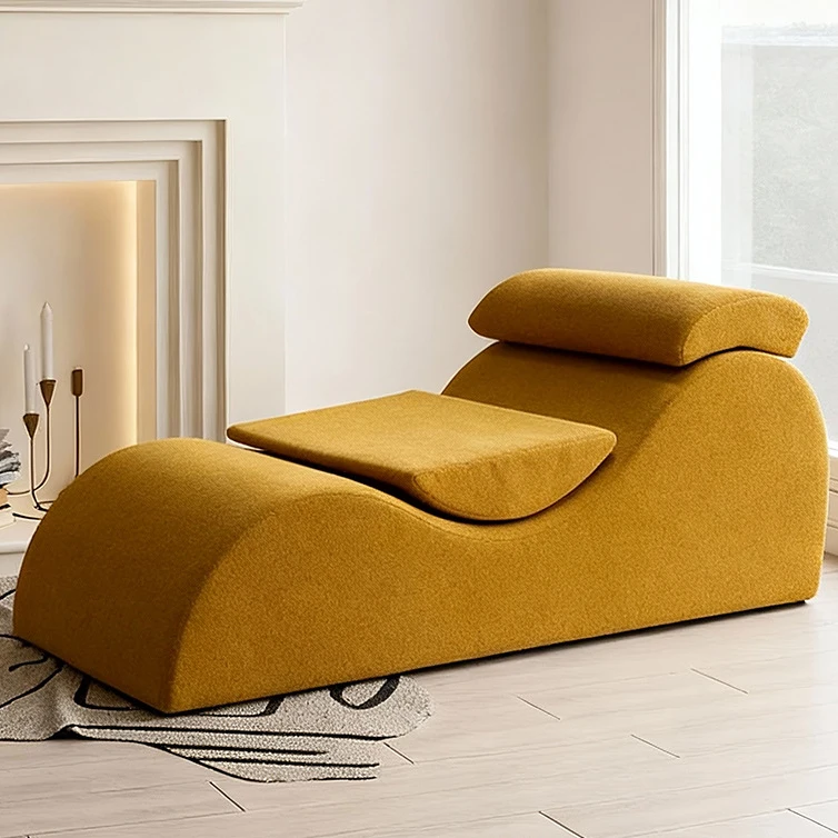 %Compression Sofa Recliner Yoga Chair One Seat Lambswool Fabric Cover High-Density Sponge Filling Movable for Bedroom Living Roo