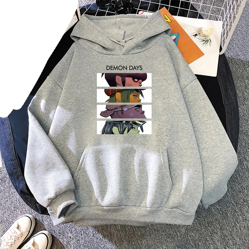 Cartoon Gorillaz Music Rock Band Men\'s Hoodie Women\'s Fashion Simple Long sleeved Pullover Street Trend Hip Hop Large Sweatshirt