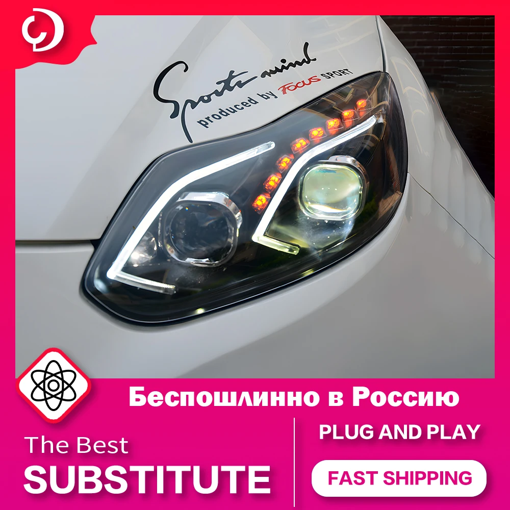 AKD Car Styling Headlights for Ford Focus 3 2012-2014 LED Headlight DRL Turn Signal Light Led Projector Auto Accessories