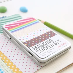 Korean Kawaii Stationery Lovely Tin Scrapbooking Pastel Marking Tape Craft Stickers Decorative DIY Memo Planner Tool 27 Sheets