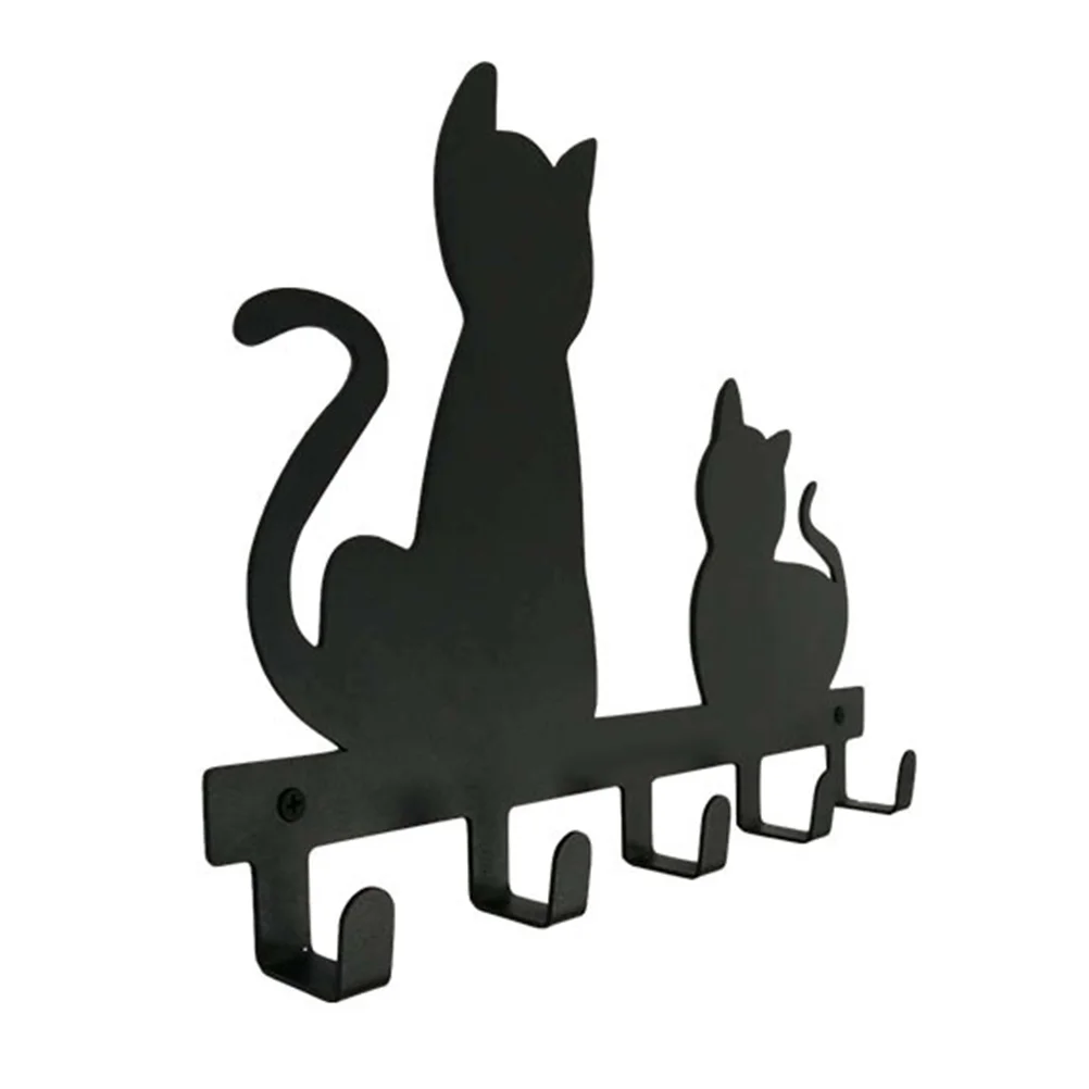 

1pc Unique Cat Shaped Hooks Wall-mounted Hook Door Hanger Iron Clothes Hanger Coat Hooks Wall Clothes Hooks