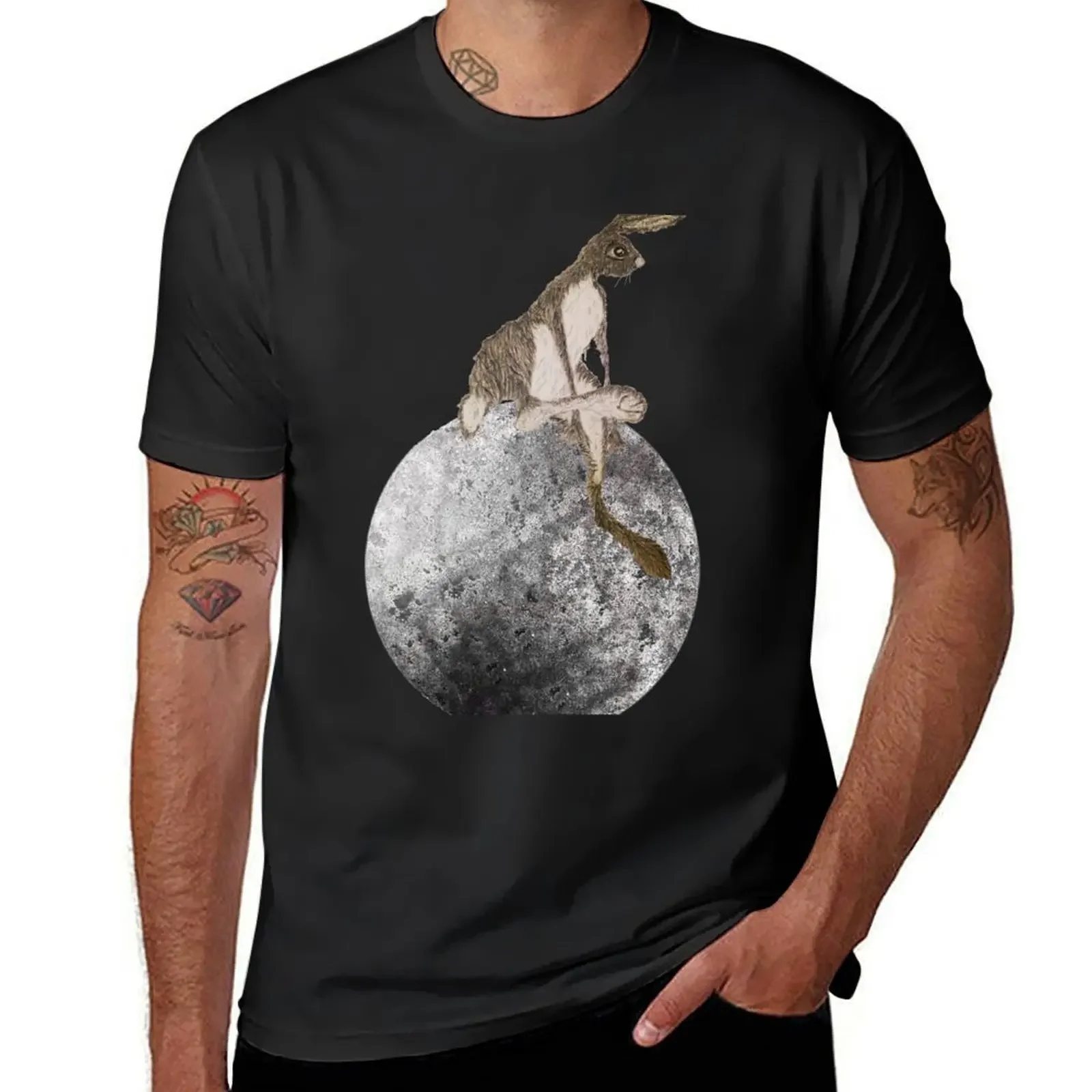 

THE HARE JUMPED OVER THE MOON hj01 T-Shirt basketball graphic tees tees plus size tops cotton graphic tees shirts men