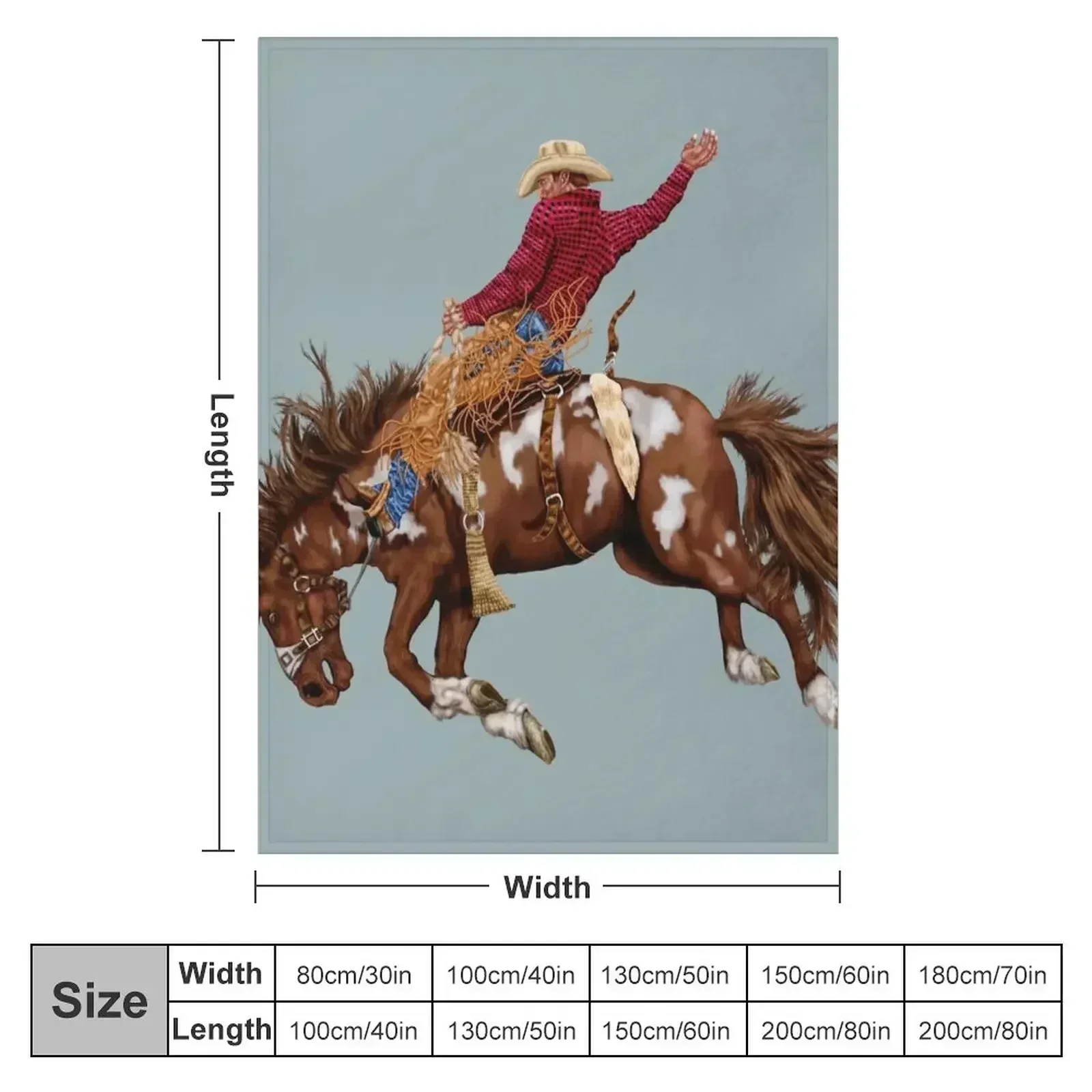Vintage rodeo cowboy Throw Blanket couch cozy soft plush fuzzy picnic outdoor blanket