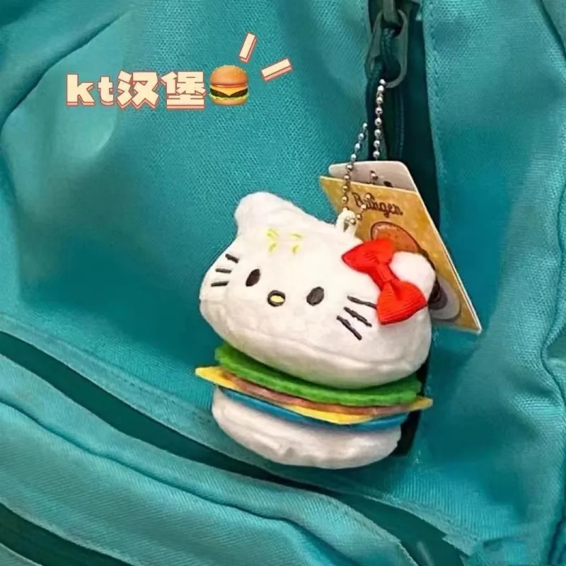 헬로 키티 애니메이션 카와이 산리오 러블리 인형 펜던트 귀여운 만화 플러시 키 체인 가방 장식 장난감 소녀를위한 생일 선물